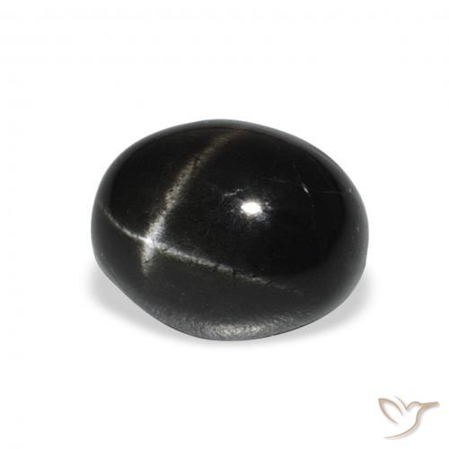 Diópsido Estrella Negro natural de 5.55 ct, Ovalada, Opaco