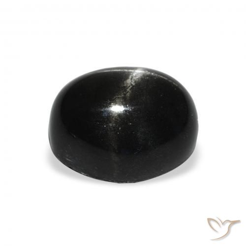 Diópsido Estrella Negro natural de 5.55 ct, Ovalada, Opaco