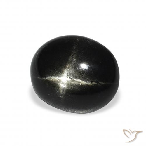 Diópsido Estrella Negro natural de 4.43 ct, Ovalada, Opaco