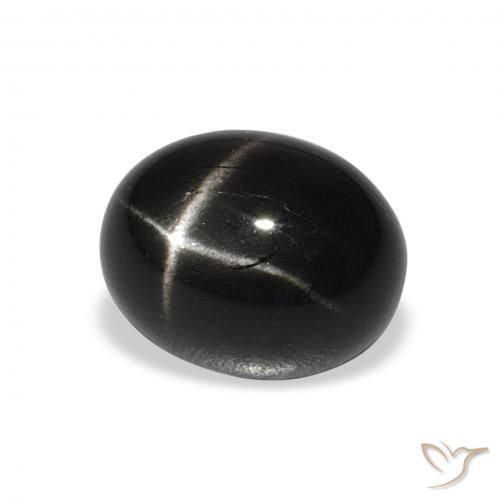 Diópsido Estrella Negro natural de 5.71 ct, Ovalada, Opaco