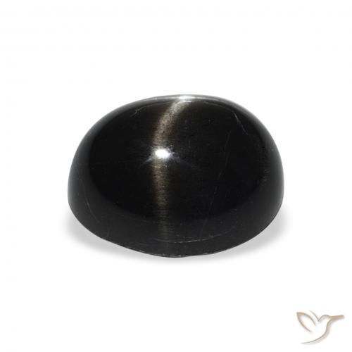 Diópsido Estrella Negro natural de 5.71 ct, Ovalada, Opaco