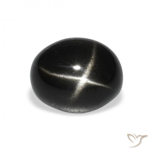 5.51ct Natural Negro Diópsido Estrella, Ovalada, Opaco