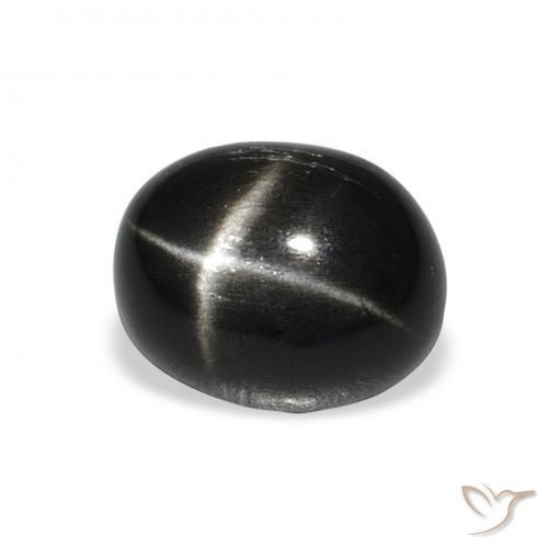 Diópsido Estrella Negro natural de 4.92 ct, Ovalada, Opaco