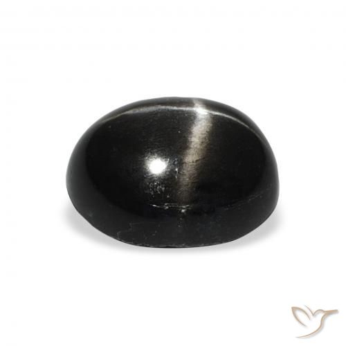 Diópsido Estrella Negro natural de 4.92 ct, Ovalada, Opaco