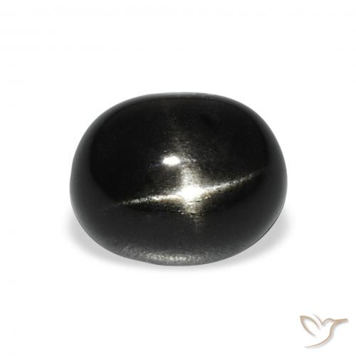 6.15ct Natural Negro Diópsido Estrella, Ovalada, Opaco