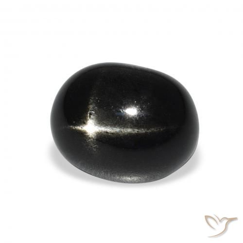 Diópsido Estrella Negro natural de 6.15 ct, Ovalada, Opaco