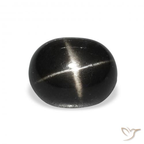 4.60ct Natural Negro Diópsido Estrella, Ovalada, Opaco