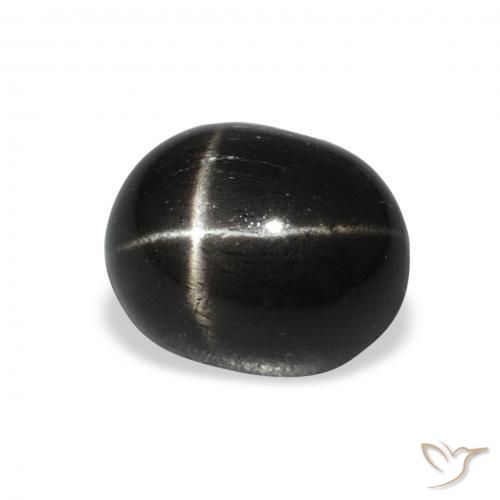 Diópsido Estrella Negro natural de 4.60 ct, Ovalada, Opaco