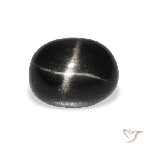5.88ct Natural Negro Diópsido Estrella, Ovalada, Opaco