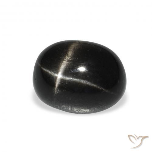 Diópsido Estrella Negro natural de 5.88 ct, Ovalada, Opaco