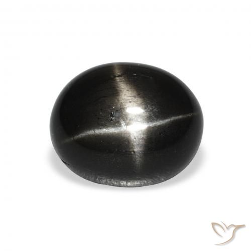 4.62ct Natural Negro Diópsido Estrella, Ovalada, Opaco