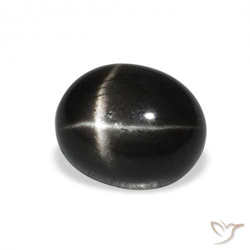 Diópsido Estrella Negro natural de 4.62 ct, Ovalada, Opaco