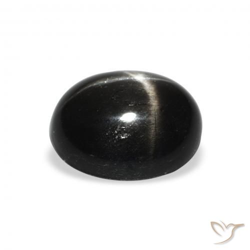 Diópsido Estrella Negro natural de 4.62 ct, Ovalada, Opaco