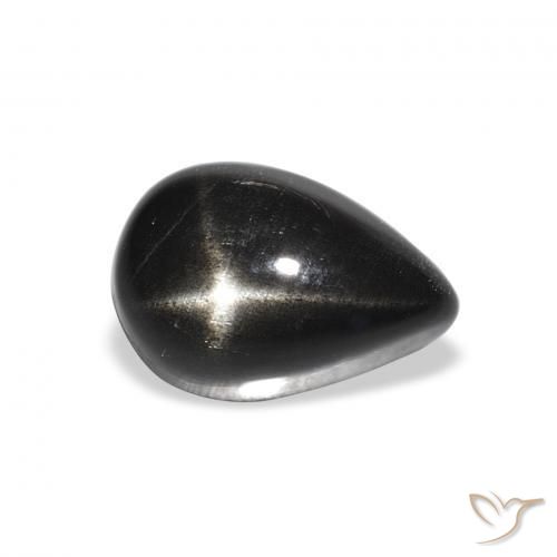 2.44ct Natural Negro Diópsido Estrella, En forma de pera, Opaco