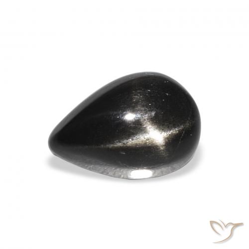 Diópsido Estrella Negro natural de 2.44 ct, En forma de pera, Opaco