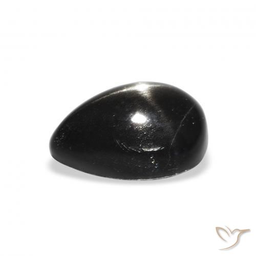 Diópsido Estrella Negro natural de 2.44 ct, En forma de pera, Opaco