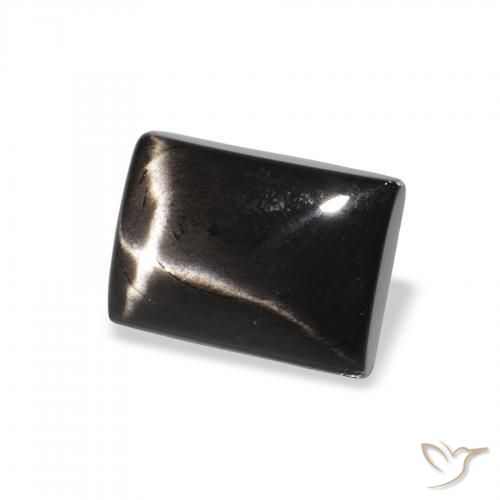 2.08ct Natural Negro Diópsido Estrella, Corte Baguette, Opaco