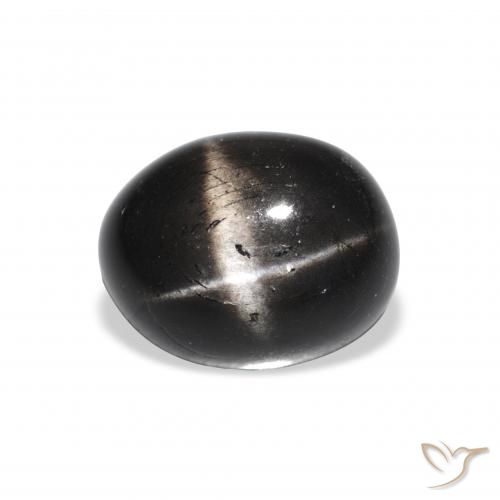 4.81ct Natural Negro Diópsido Estrella, Ovalada, Opaco