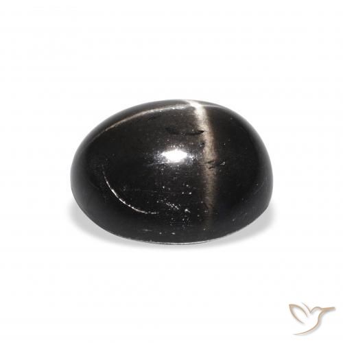 Diópsido Estrella Negro natural de 4.81 ct, Ovalada, Opaco