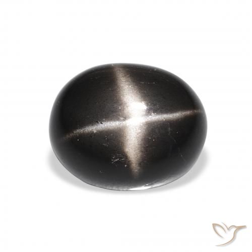4.85ct Natural Negro Diópsido Estrella, Ovalada, Opaco