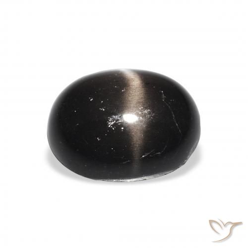 Diópsido Estrella Negro natural de 4.85 ct, Ovalada, Opaco