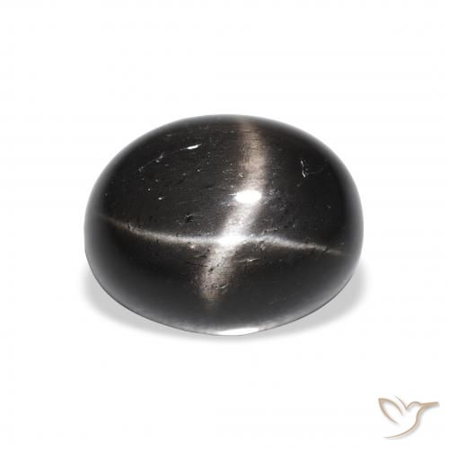 4.64ct Natural Negro Diópsido Estrella, Ovalada, Opaco