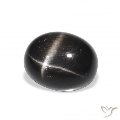 Diópsido Estrella Negro natural de 4.64 ct, Ovalada, Opaco