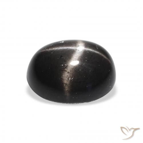 Diópsido Estrella Negro natural de 4.64 ct, Ovalada, Opaco
