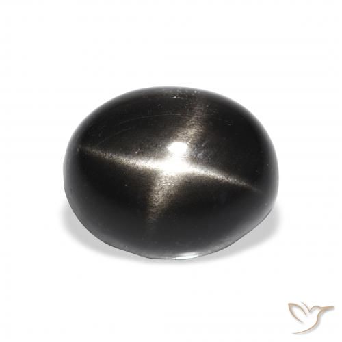 4.94ct Natural Negro Diópsido Estrella, Ovalada, Opaco