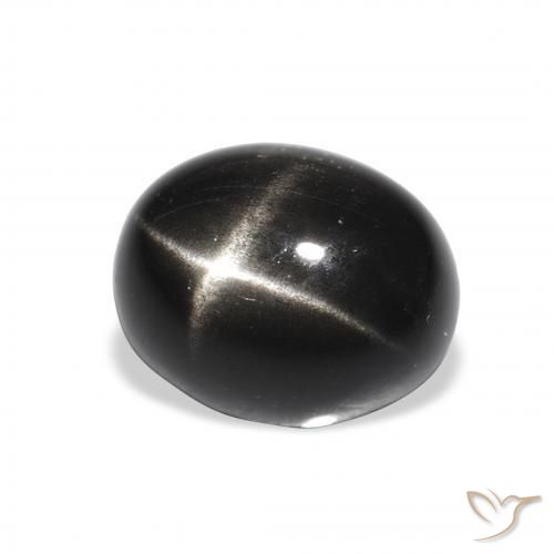 Diópsido Estrella Negro natural de 4.94 ct, Ovalada, Opaco