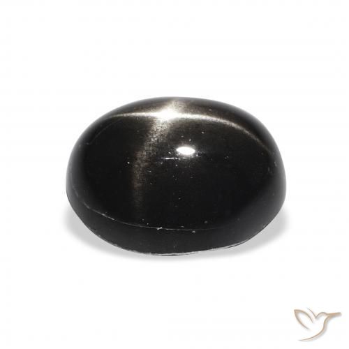 Diópsido Estrella Negro natural de 4.94 ct, Ovalada, Opaco