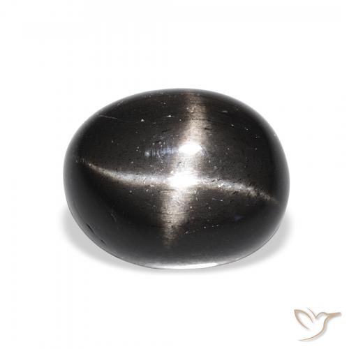 5.05ct Natural Negro Diópsido Estrella, Ovalada, Opaco