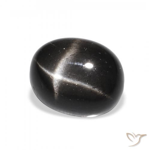 Diópsido Estrella Negro natural de 5.05 ct, Ovalada, Opaco