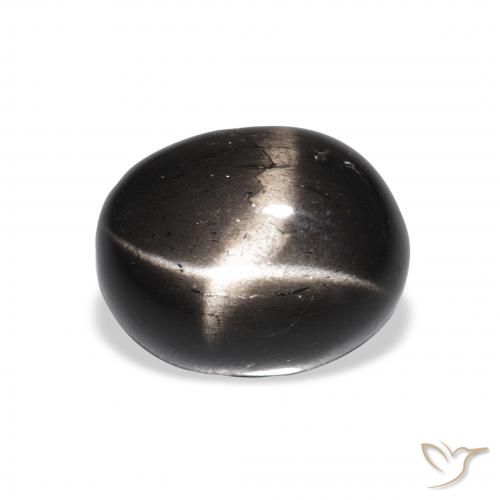 Diópsido Estrella Negro natural de 4.44 ct, Ovalada, Opaco