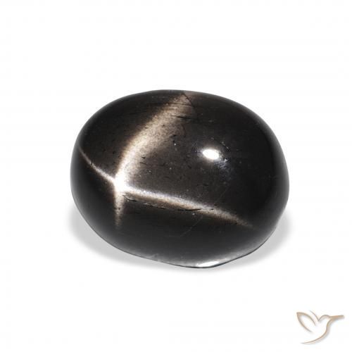 Diópsido Estrella Negro natural de 4.44 ct, Ovalada, Opaco