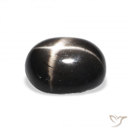 Diópsido Estrella Negro natural de 4.44 ct, Ovalada, Opaco