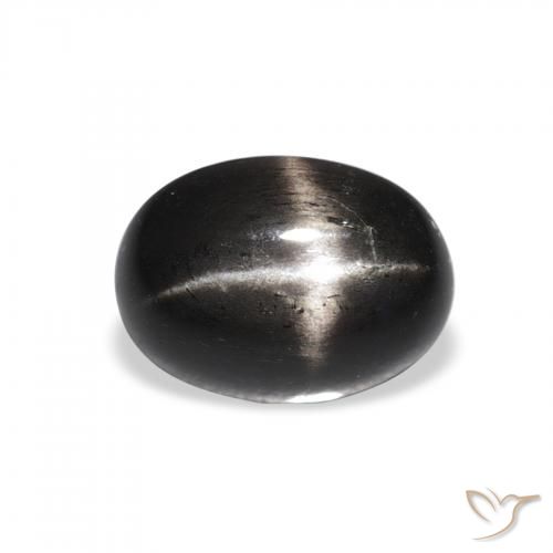 1.82ct Natural Negro Diópsido Estrella, Ovalada, Opaco