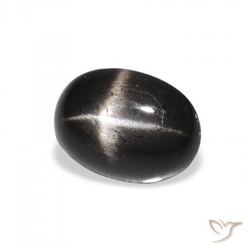 Diópsido Estrella Negro natural de 1.82 ct, Ovalada, Opaco