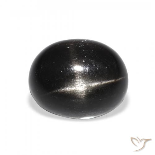 5.95ct Natural Negro Diópsido Estrella, Ovalada, Opaco