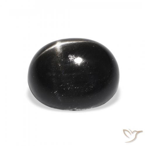 Diópsido Estrella Negro natural de 5.95 ct, Ovalada, Opaco