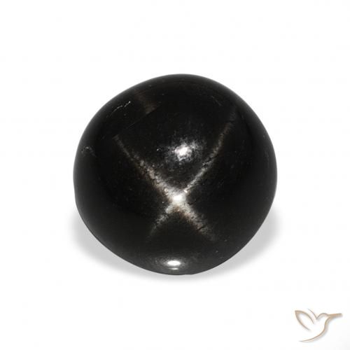 2.74ct Natural Negro Diópsido Estrella, Redondo, Opaco