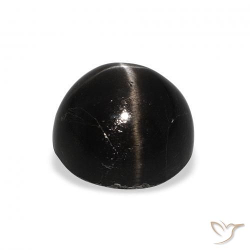 Diópsido Estrella Negro natural de 4.50 ct, Redondo, Opaco