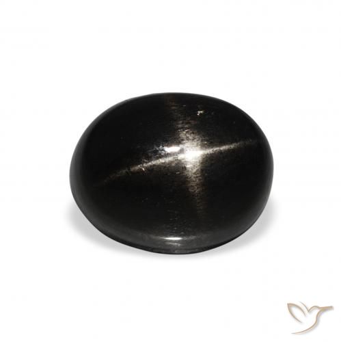 2.82ct Natural Negro Diópsido Estrella, Ovalada, Opaco