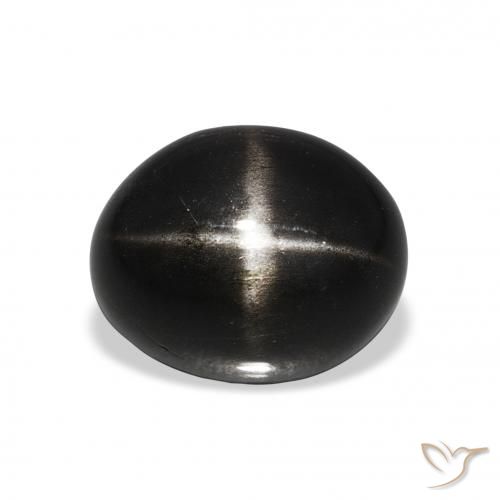 5.45ct Natural Negro Diópsido Estrella, Ovalada, Opaco