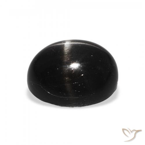 Diópsido Estrella Negro natural de 5.45 ct, Ovalada, Opaco