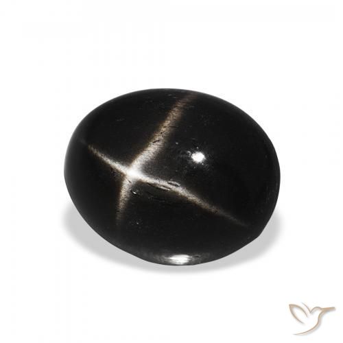 Diópsido Estrella Negro natural de 4.05 ct, Ovalada, Opaco
