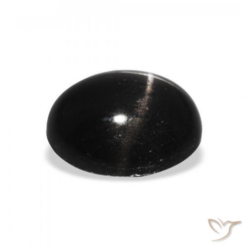Diópsido Estrella Negro natural de 4.05 ct, Ovalada, Opaco
