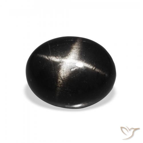 4.63ct Natural Negro Diópsido Estrella, Ovalada, Opaco