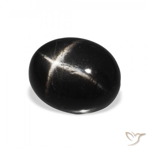 Diópsido Estrella Negro natural de 4.63 ct, Ovalada, Opaco