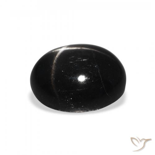 Diópsido Estrella Negro natural de 4.63 ct, Ovalada, Opaco